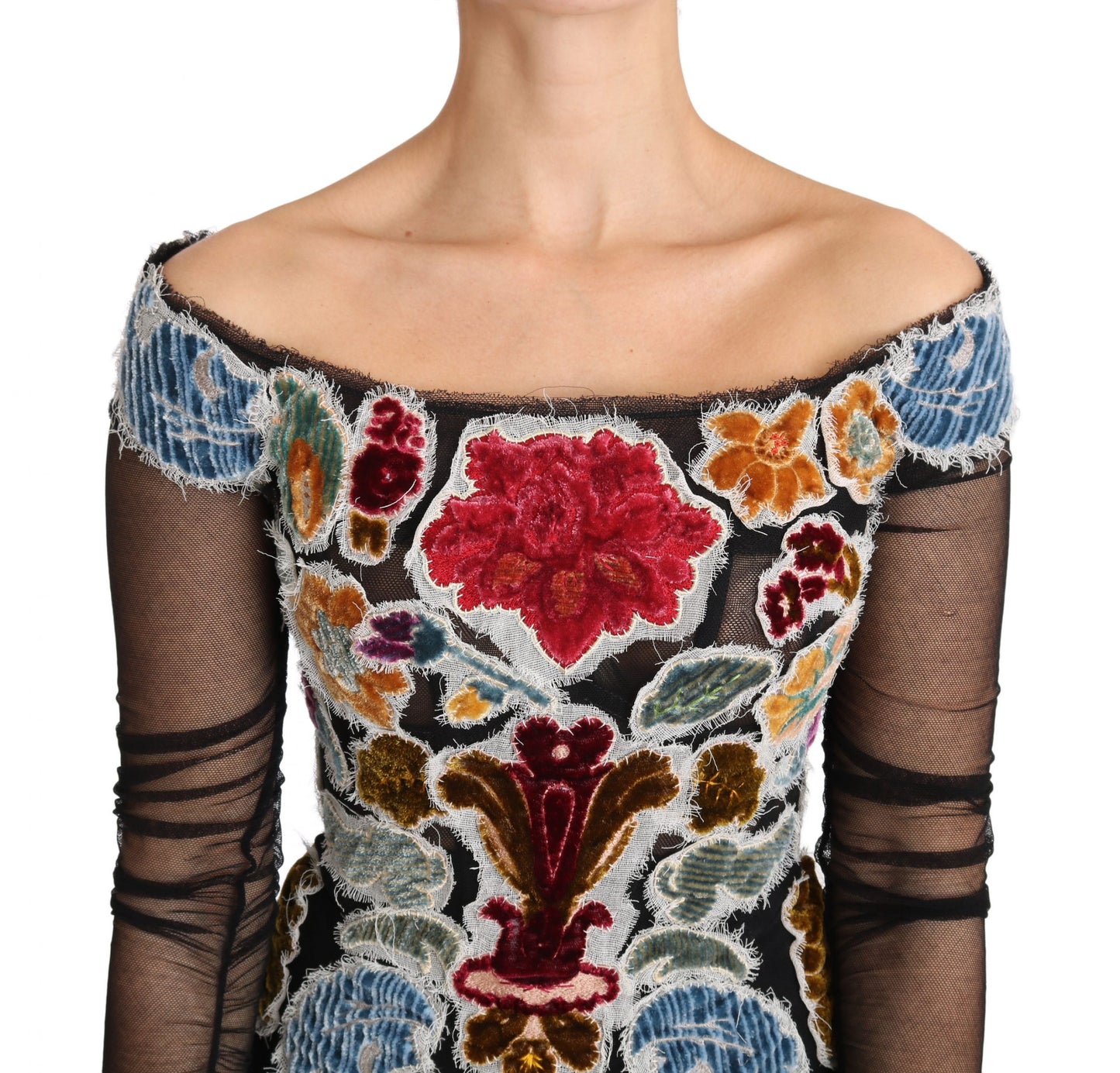 Dolce &amp; Gabbana Haut élégant à manches longues et appliqués floraux