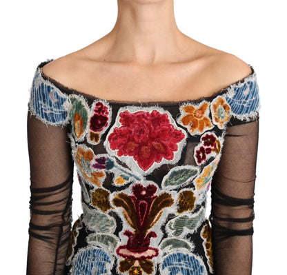 Dolce &amp; Gabbana Haut élégant à manches longues et appliqués floraux