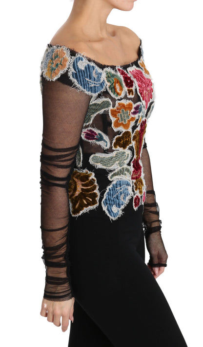 Dolce &amp; Gabbana Haut élégant à manches longues et appliqués floraux
