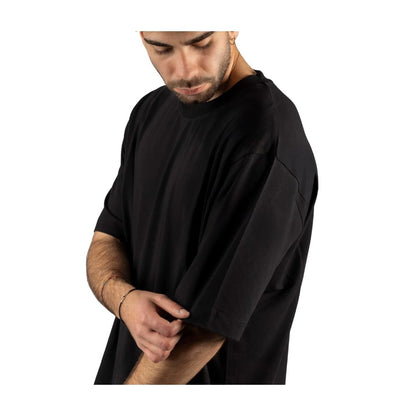 Alpha Studio Black Cotton T-Shirt by Alpha Studio