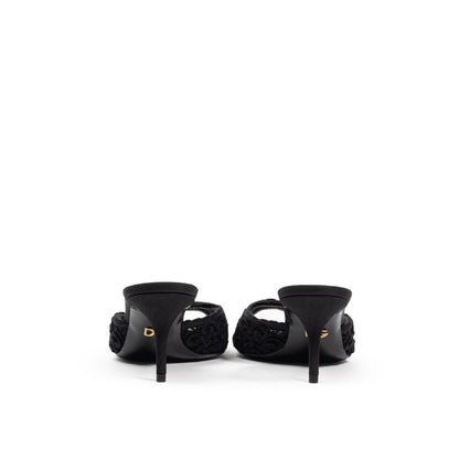 Dolce & Gabbana Black Cotton Sandal by Dolce & Gabbana