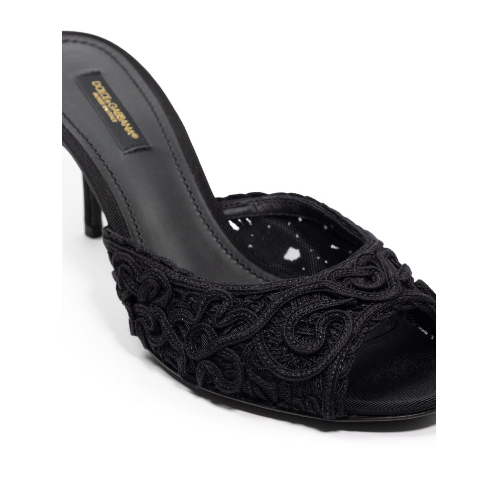 Dolce & Gabbana Black Cotton Sandal by Dolce & Gabbana