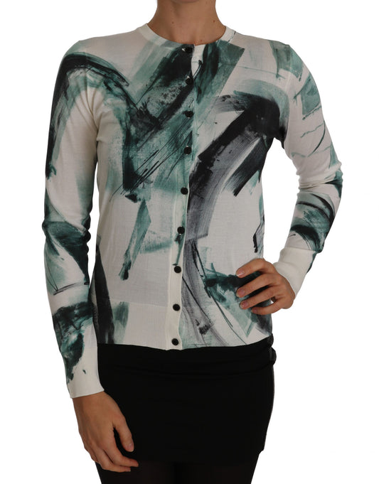 Dolce &amp; Gabbana élégant cardigan léger en soie blanche