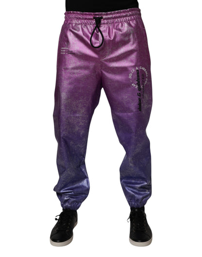 Dolce & Gabbana Pink Purple Two Tone Jogger Sweatpants Pants by Dolce & Gabbana