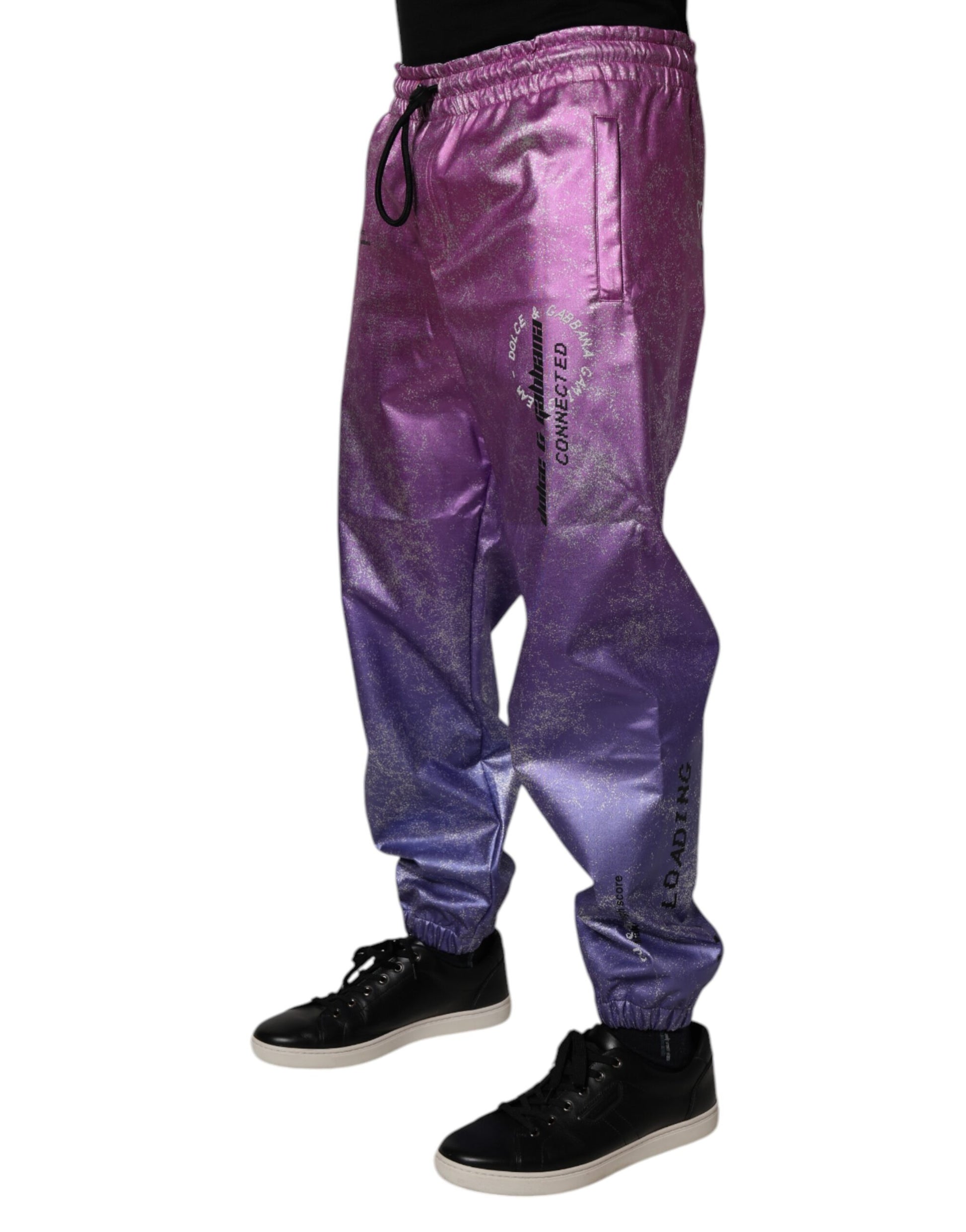 Dolce & Gabbana Pink Purple Two Tone Jogger Sweatpants Pants by Dolce & Gabbana