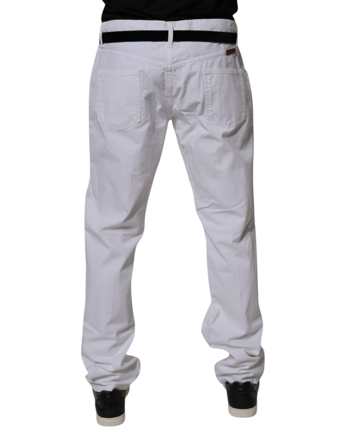 Dolce & Gabbana White Cotton Straight Men Denim Jeans by Dolce & Gabbana