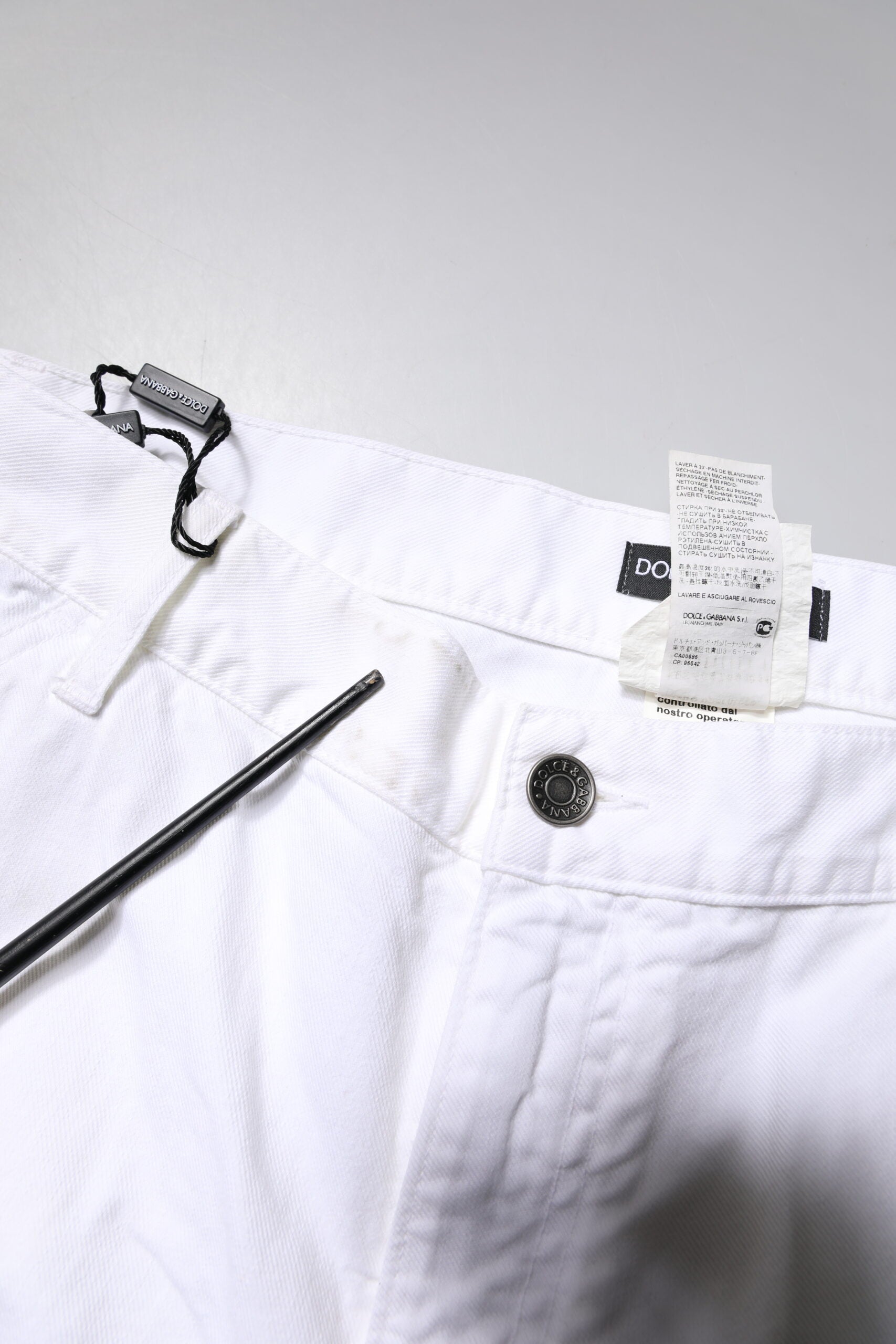 Dolce & Gabbana White Cotton Straight Men Denim Jeans by Dolce & Gabbana