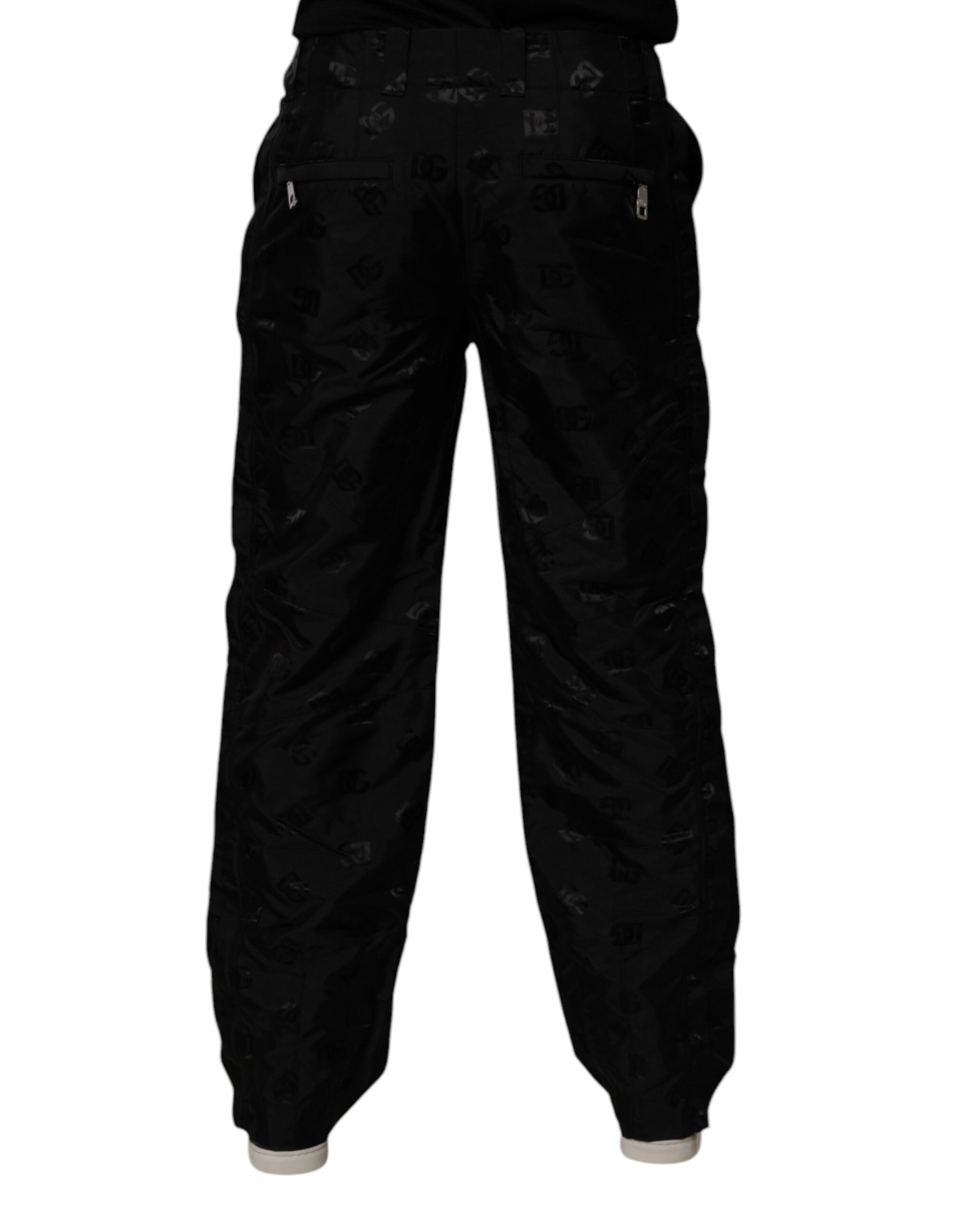Dolce & Gabbana Black Logo Monogram Straight Pants by Dolce & Gabbana