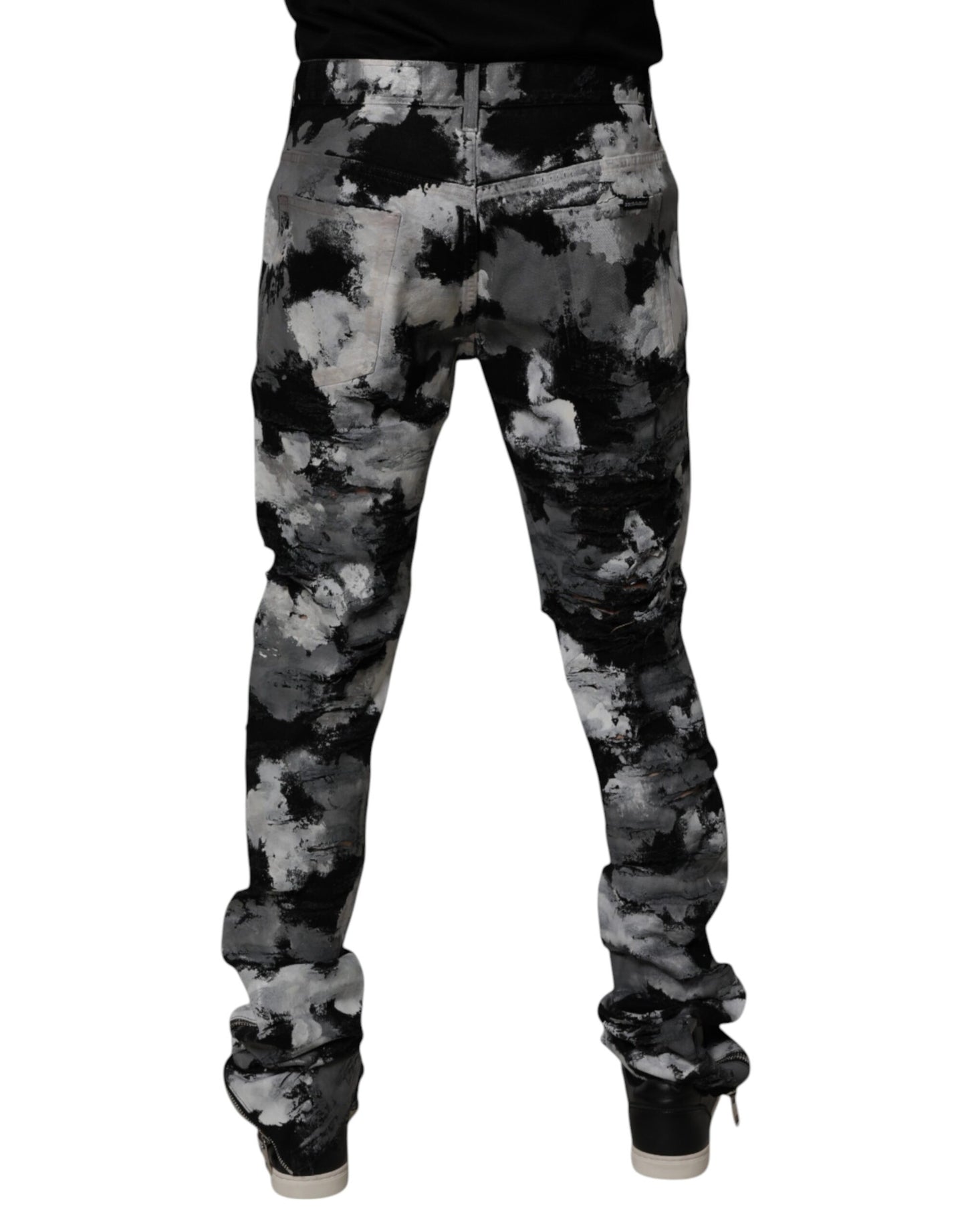 Dolce & Gabbana Multicolor Camouflage Tattered Skinny Denim Jeans by Dolce & Gabbana