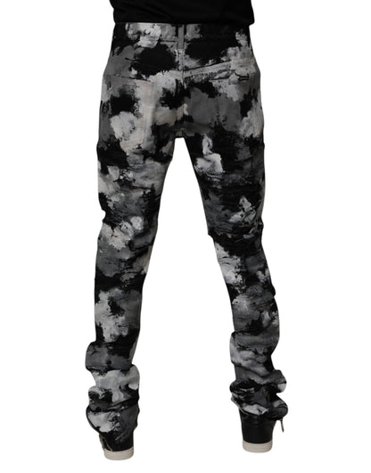 Dolce & Gabbana Multicolor Camouflage Tattered Skinny Denim Jeans by Dolce & Gabbana
