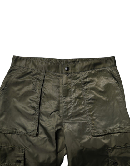 Dolce & Gabbana Dark Green Nylon Cargo Pants by Dolce & Gabbana