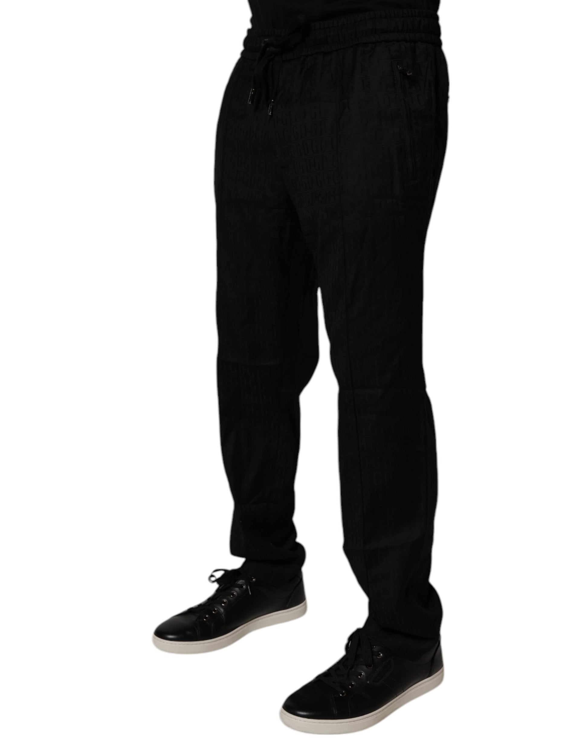 Dolce & Gabbana Black Wool Jogger Sweatpants Pants by Dolce & Gabbana