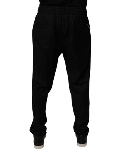 Dolce & Gabbana Black Wool Jogger Sweatpants Pants by Dolce & Gabbana