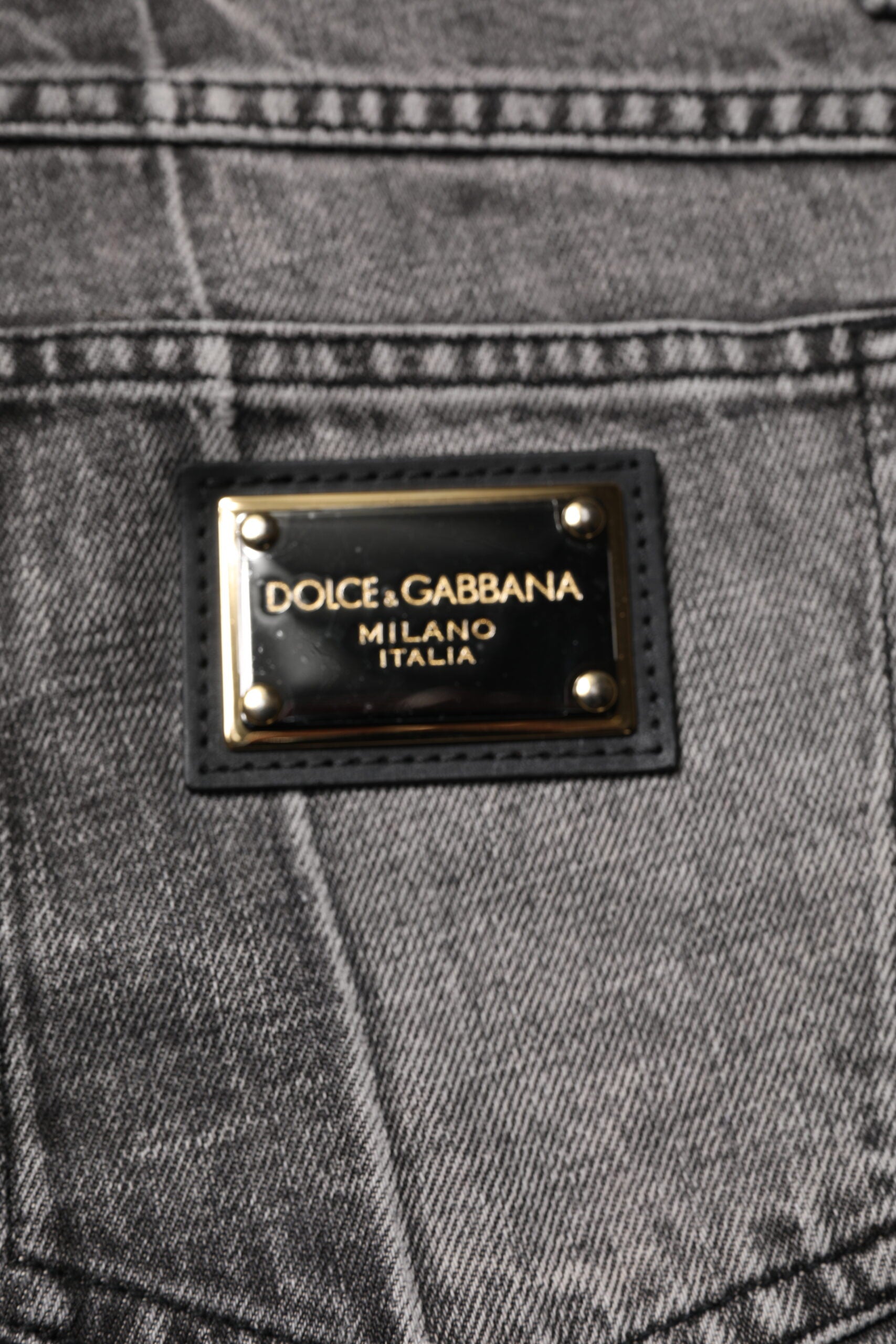 Dolce & Gabbana Two Tone Gray Cotton Denim Jeans by Dolce & Gabbana