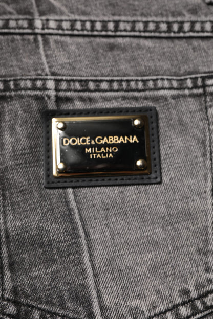 Dolce & Gabbana Two Tone Gray Cotton Denim Jeans by Dolce & Gabbana