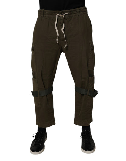 Dolce & Gabbana Brown Cotton Stretch Cargo Pants by Dolce & Gabbana