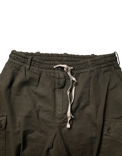 Dolce & Gabbana Brown Cotton Stretch Cargo Pants by Dolce & Gabbana
