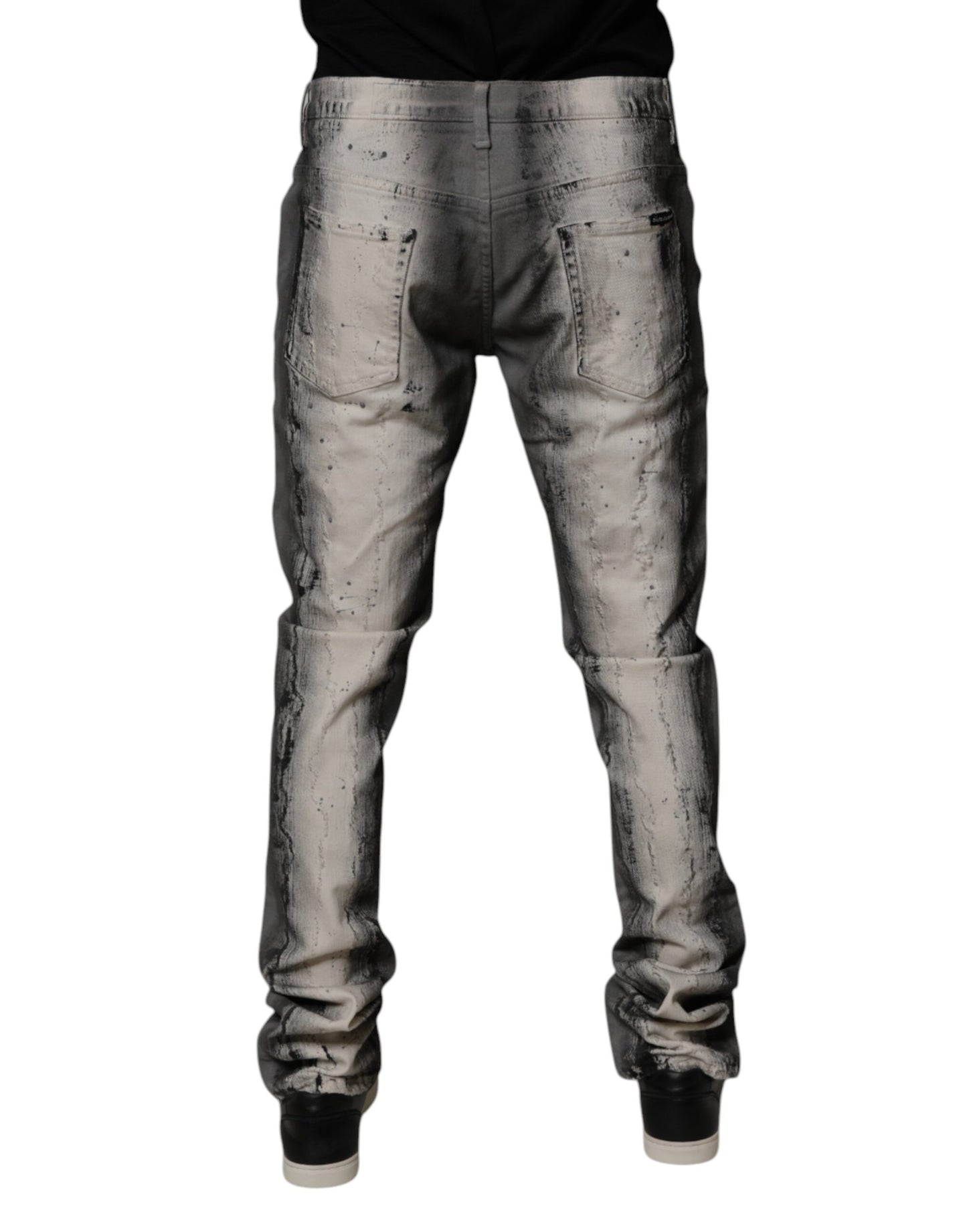 Dolce & Gabbana Gray Tie Dye Cotton Skinny Men Denim Jeans by Dolce & Gabbana