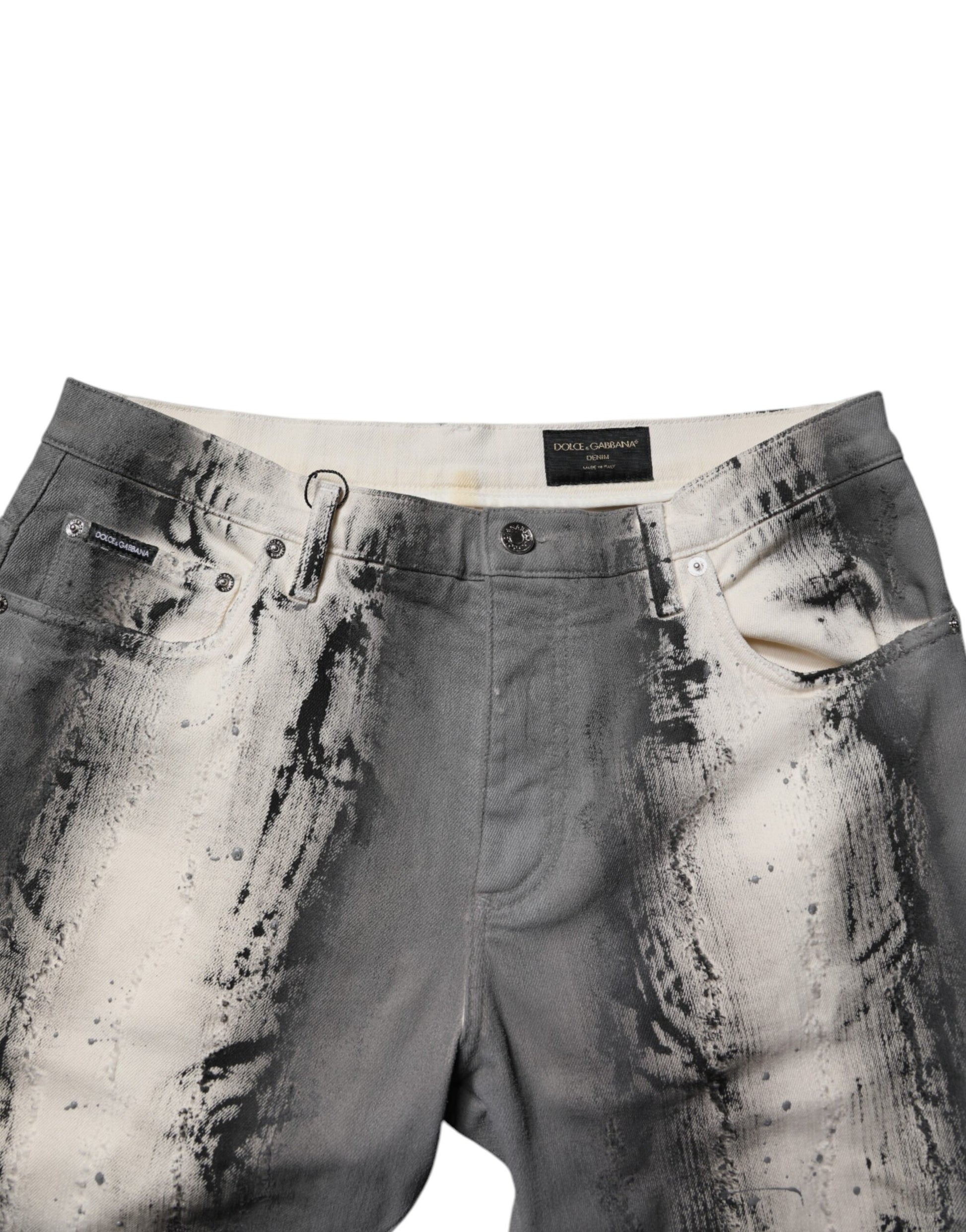 Dolce & Gabbana Gray Tie Dye Cotton Skinny Men Denim Jeans by Dolce & Gabbana