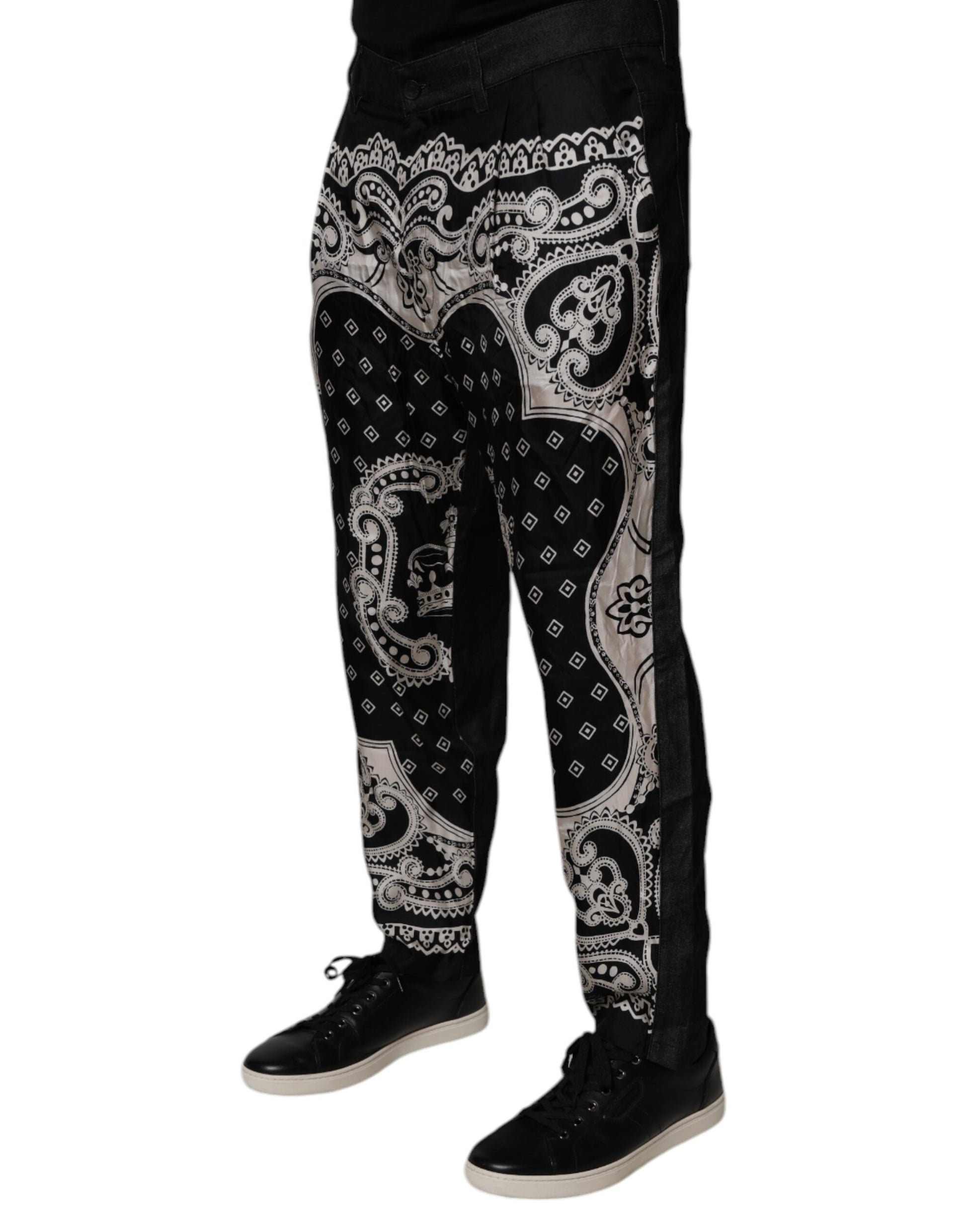 Dolce & Gabbana Black Bandana Cotton Skinny Denim Jeans by Dolce & Gabbana