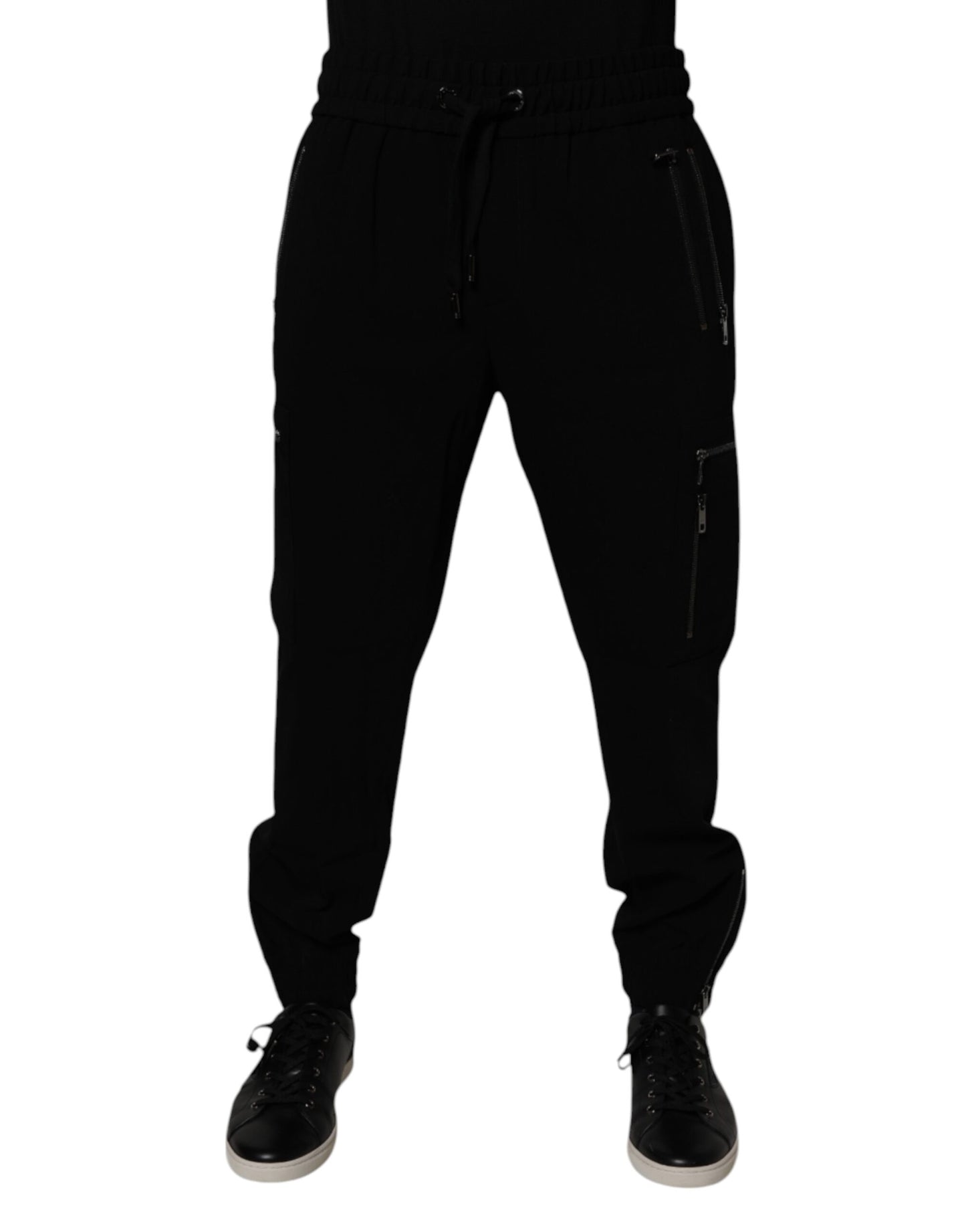 Dolce & Gabbana Black Wool Stretch Jogger Pants by Dolce & Gabbana