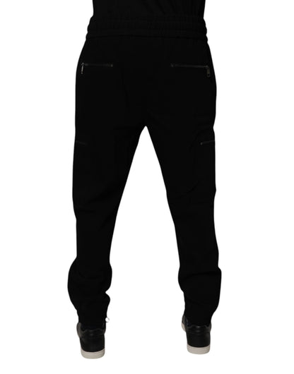Dolce & Gabbana Black Wool Stretch Jogger Pants by Dolce & Gabbana