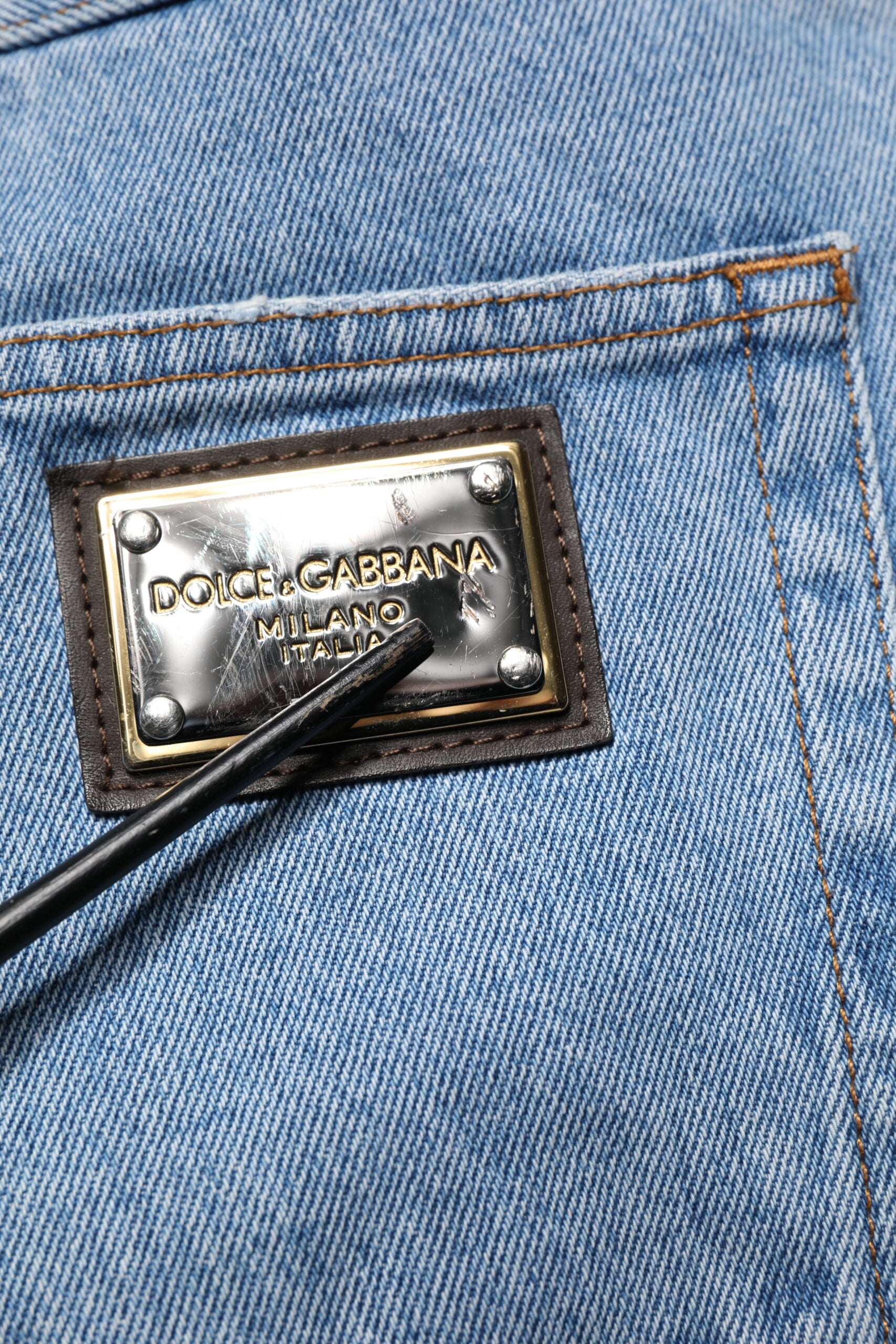 Dolce & Gabbana Blue Cotton Skinny Men Denim Mid Waist Jeans by Dolce & Gabbana