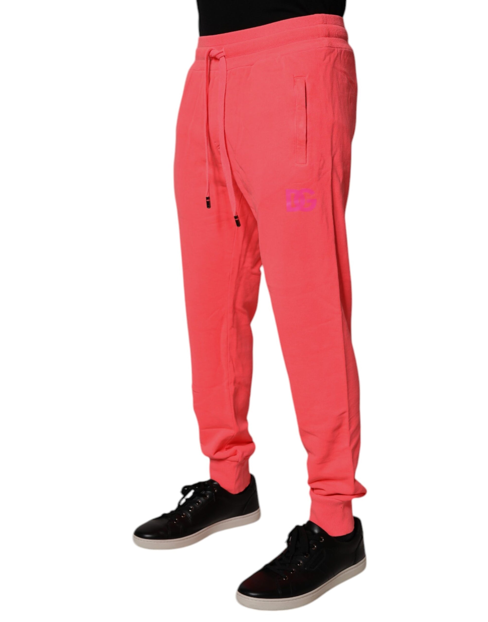Dolce & Gabbana Neon Red Cotton Jogger Men Sweatpants Pants by Dolce & Gabbana