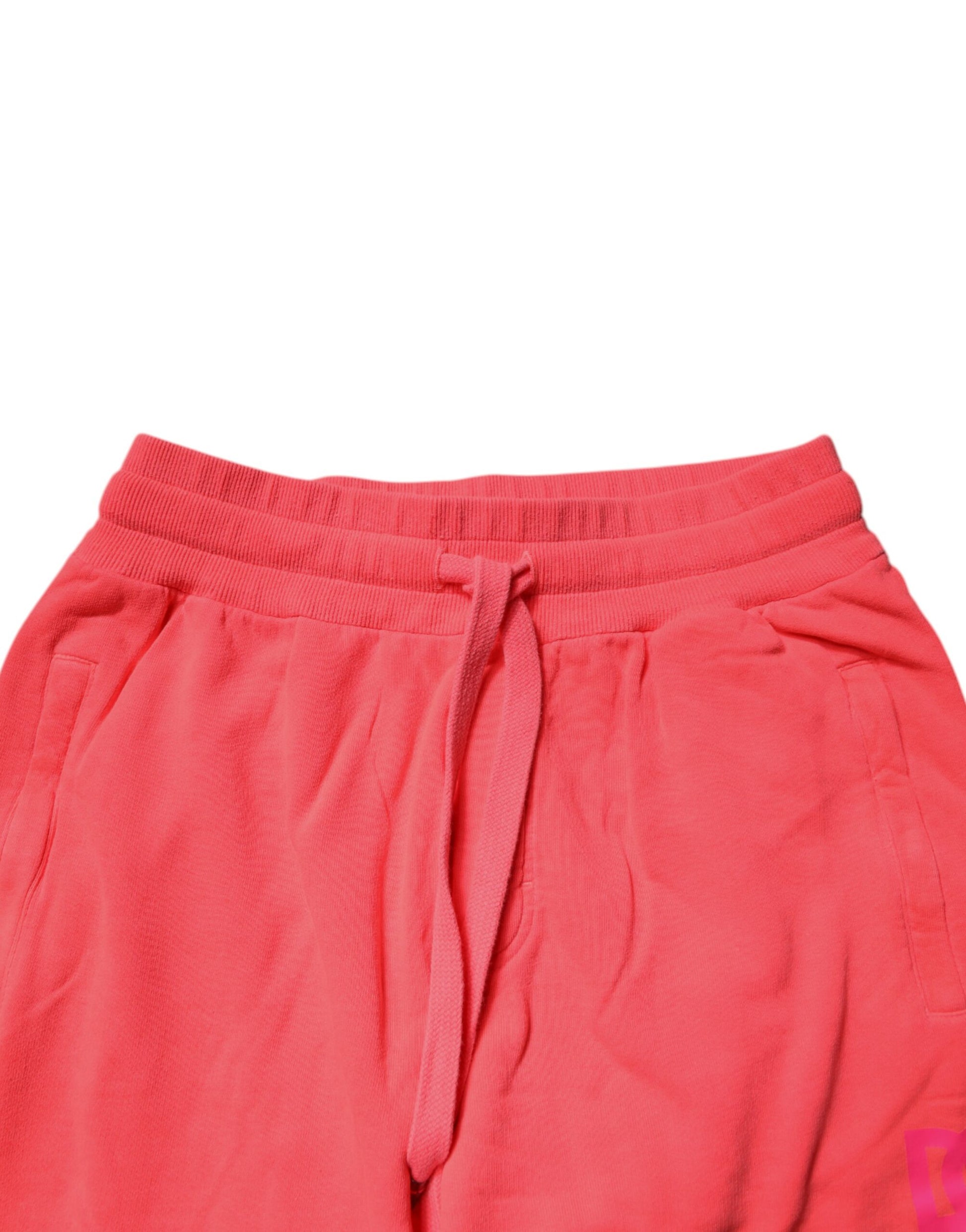 Dolce & Gabbana Neon Red Cotton Jogger Men Sweatpants Pants by Dolce & Gabbana