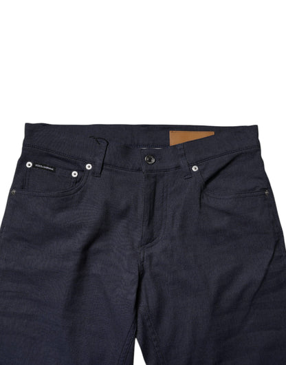Dolce & Gabbana Dark Blue Cotton Stretch Skinny Denim Jeans by Dolce & Gabbana