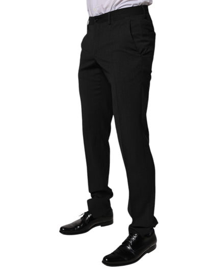 Dolce & Gabbana Black Polyester Tapered Formal Men Dress Pants by Dolce & Gabbana