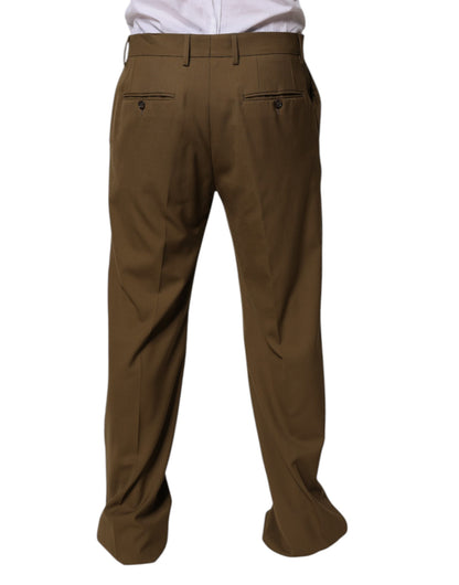 Dolce & Gabbana Brown Wool Straight Formal Dress Pants by Dolce & Gabbana