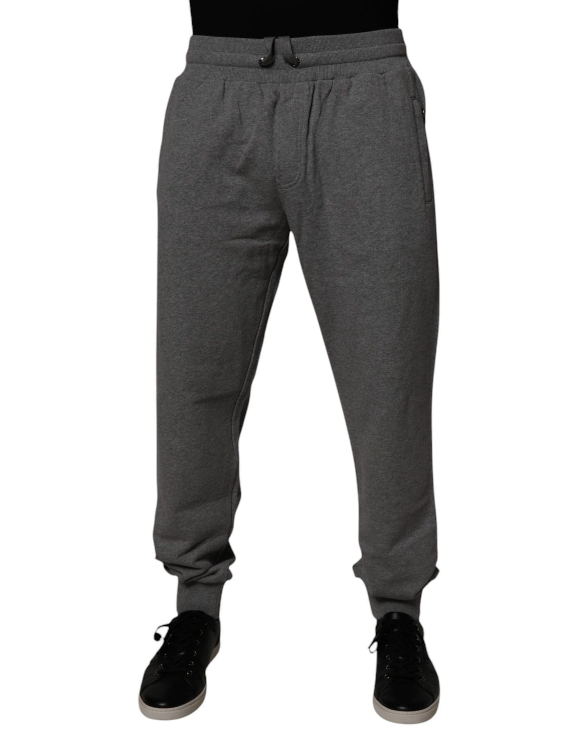 Dolce & Gabbana Gray Logo Cotton Jogger Men Sweatpants Pants by Dolce & Gabbana