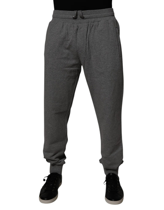 Dolce & Gabbana Gray Logo Cotton Jogger Men Sweatpants Pants by Dolce & Gabbana