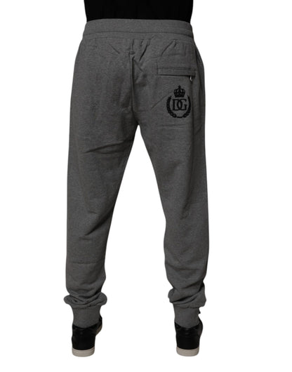 Dolce & Gabbana Gray Logo Cotton Jogger Men Sweatpants Pants by Dolce & Gabbana