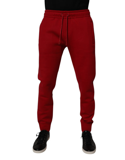 Dolce & Gabbana Red DG Logo Cotton Jogger Men Sweatpants Pants by Dolce & Gabbana