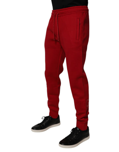 Dolce & Gabbana Red DG Logo Cotton Jogger Men Sweatpants Pants by Dolce & Gabbana