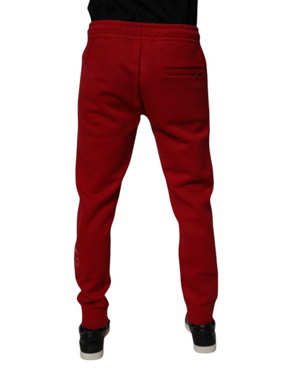 Dolce & Gabbana Red DG Logo Cotton Jogger Men Sweatpants Pants by Dolce & Gabbana