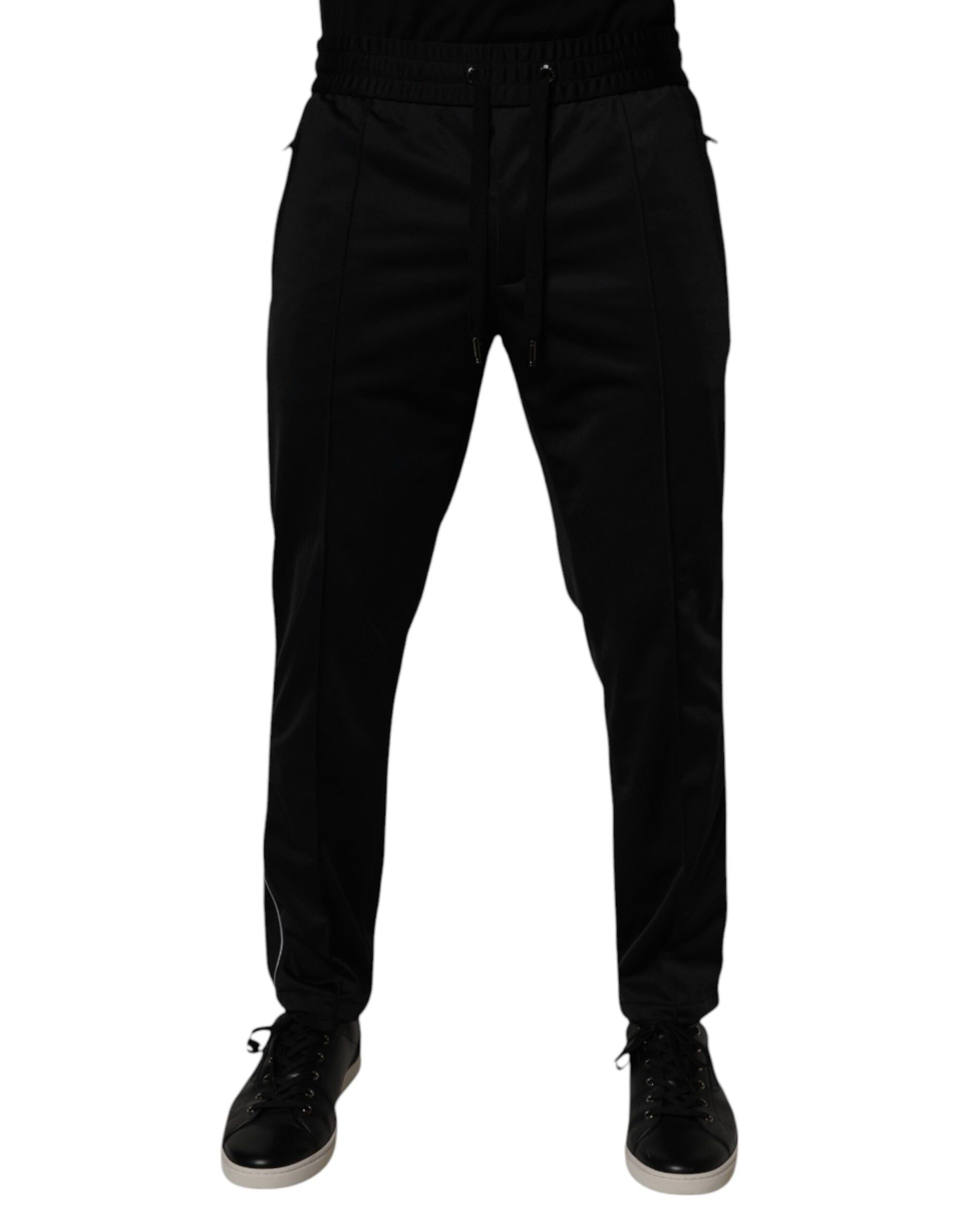 Dolce & Gabbana Black Polyester Men Jogger Sweatpants Pants by Dolce & Gabbana