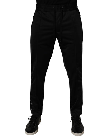 Dolce & Gabbana Black Polyester Men Jogger Sweatpants Pants by Dolce & Gabbana