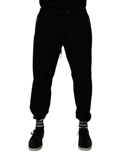 Dolce & Gabbana Black Cotton Men Jogger Sweatpants Pants by Dolce & Gabbana