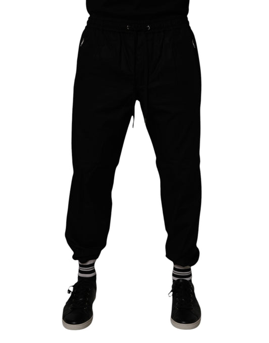 Dolce & Gabbana Black Cotton Men Jogger Sweatpants Pants by Dolce & Gabbana