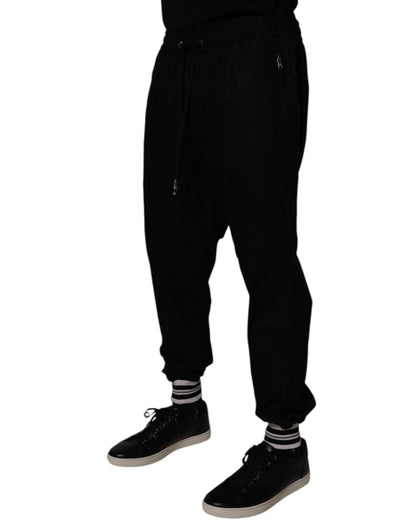 Dolce & Gabbana Black Cotton Men Jogger Sweatpants Pants by Dolce & Gabbana