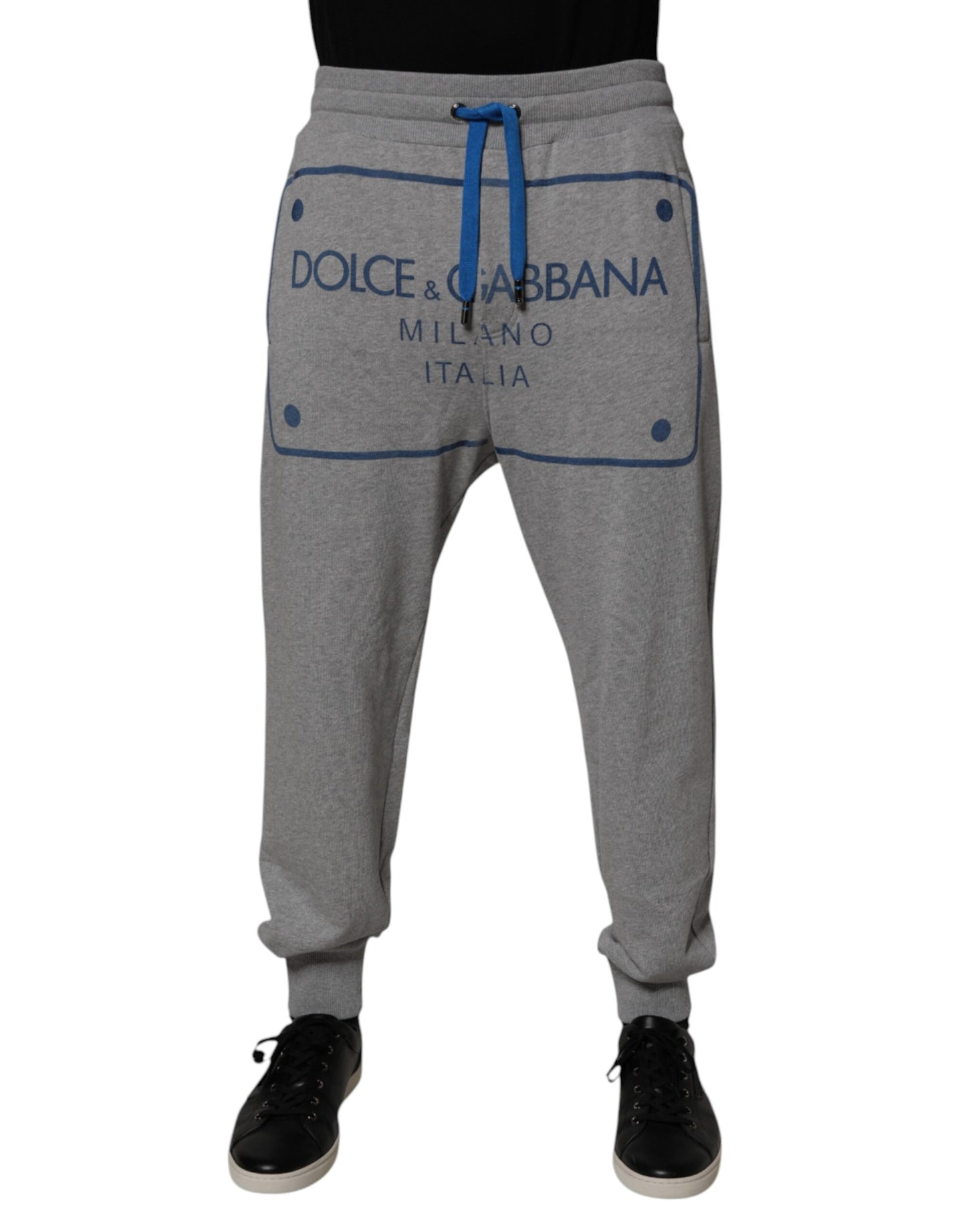 Dolce & Gabbana Gray Logo Cotton Men Jogger Sweatpants Pants by Dolce & Gabbana