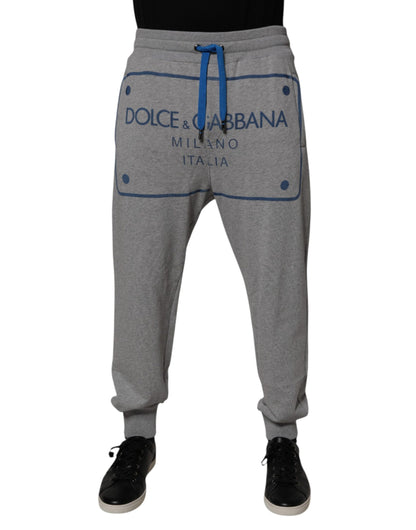 Dolce & Gabbana Gray Logo Cotton Men Jogger Sweatpants Pants by Dolce & Gabbana