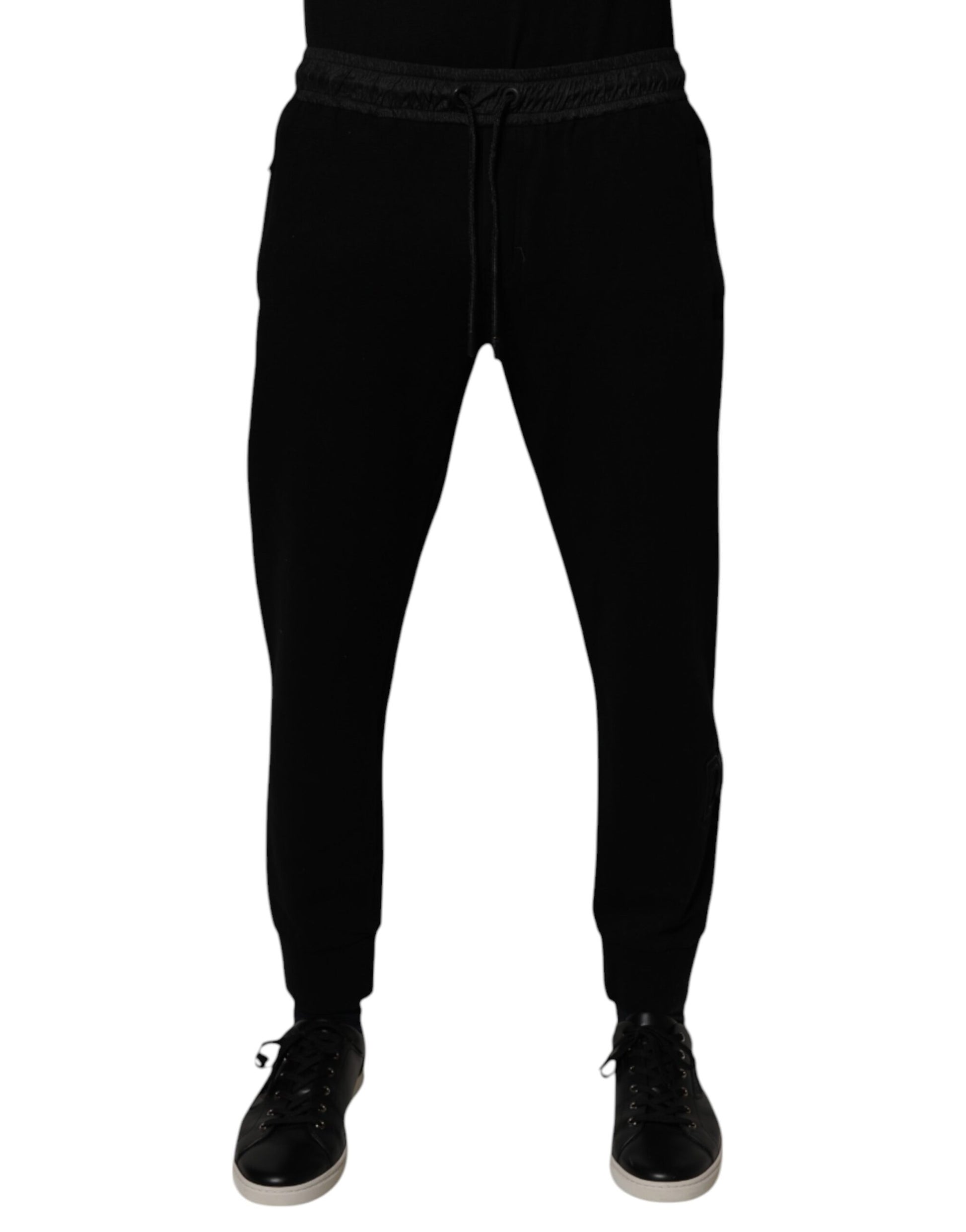 Dolce & Gabbana Black Cotton Blend Men Jogger Sweatpants Pants by Dolce & Gabbana