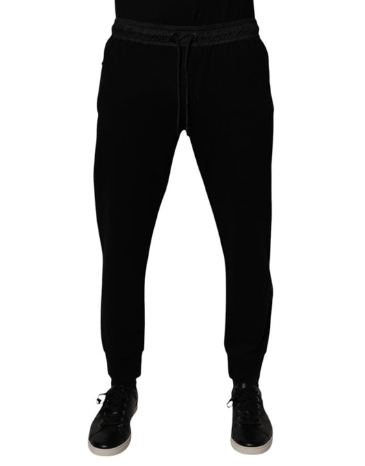 Dolce & Gabbana Black Cotton Blend Men Jogger Sweatpants Pants by Dolce & Gabbana