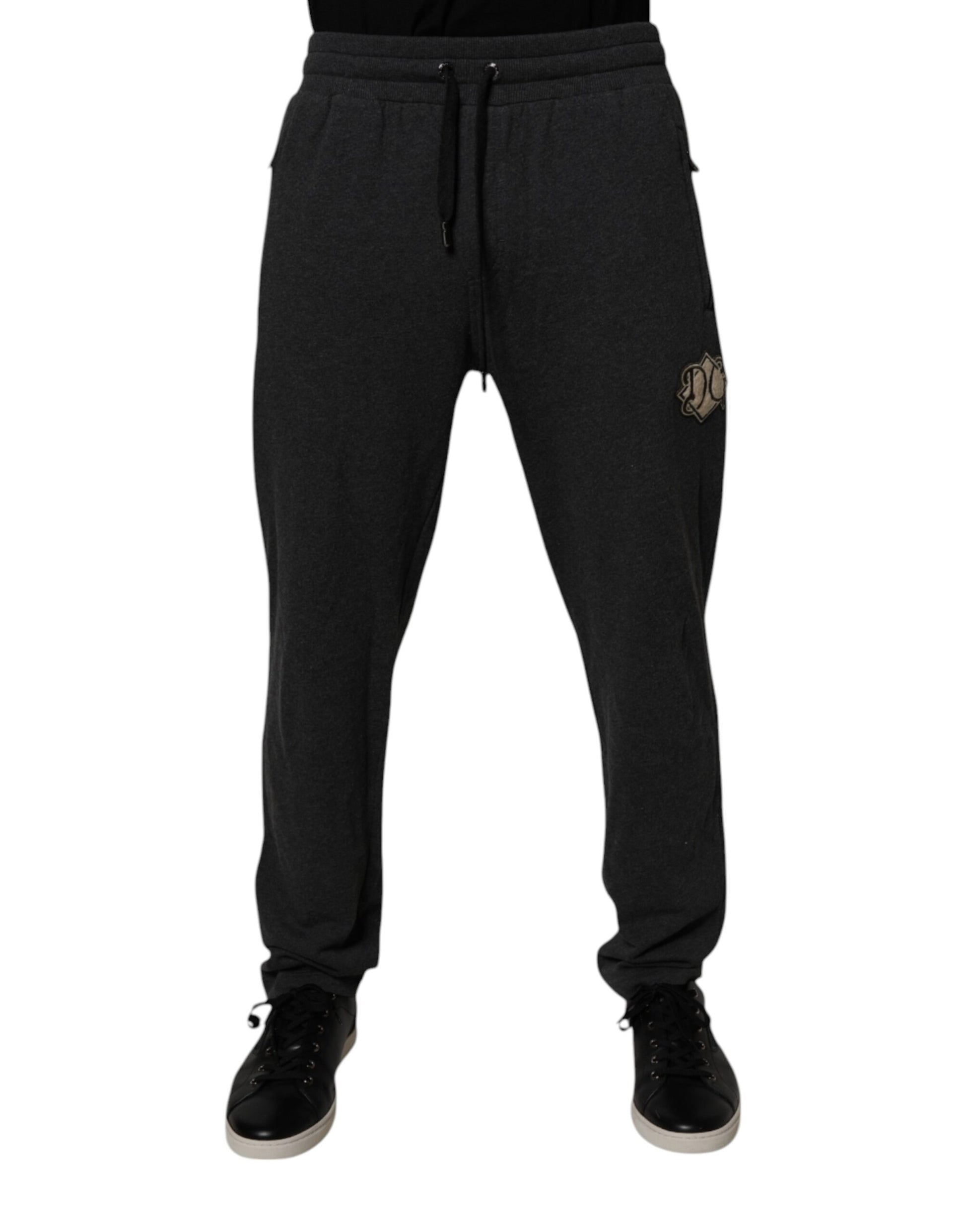 Dolce & Gabbana Dark Gray Logo Cotton Jogger Sweatpants Pants by Dolce & Gabbana