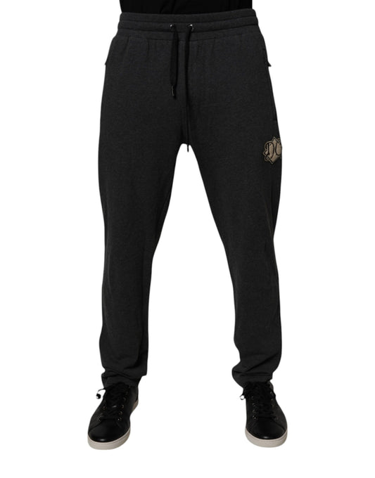 Dolce & Gabbana Dark Gray Logo Cotton Jogger Sweatpants Pants by Dolce & Gabbana