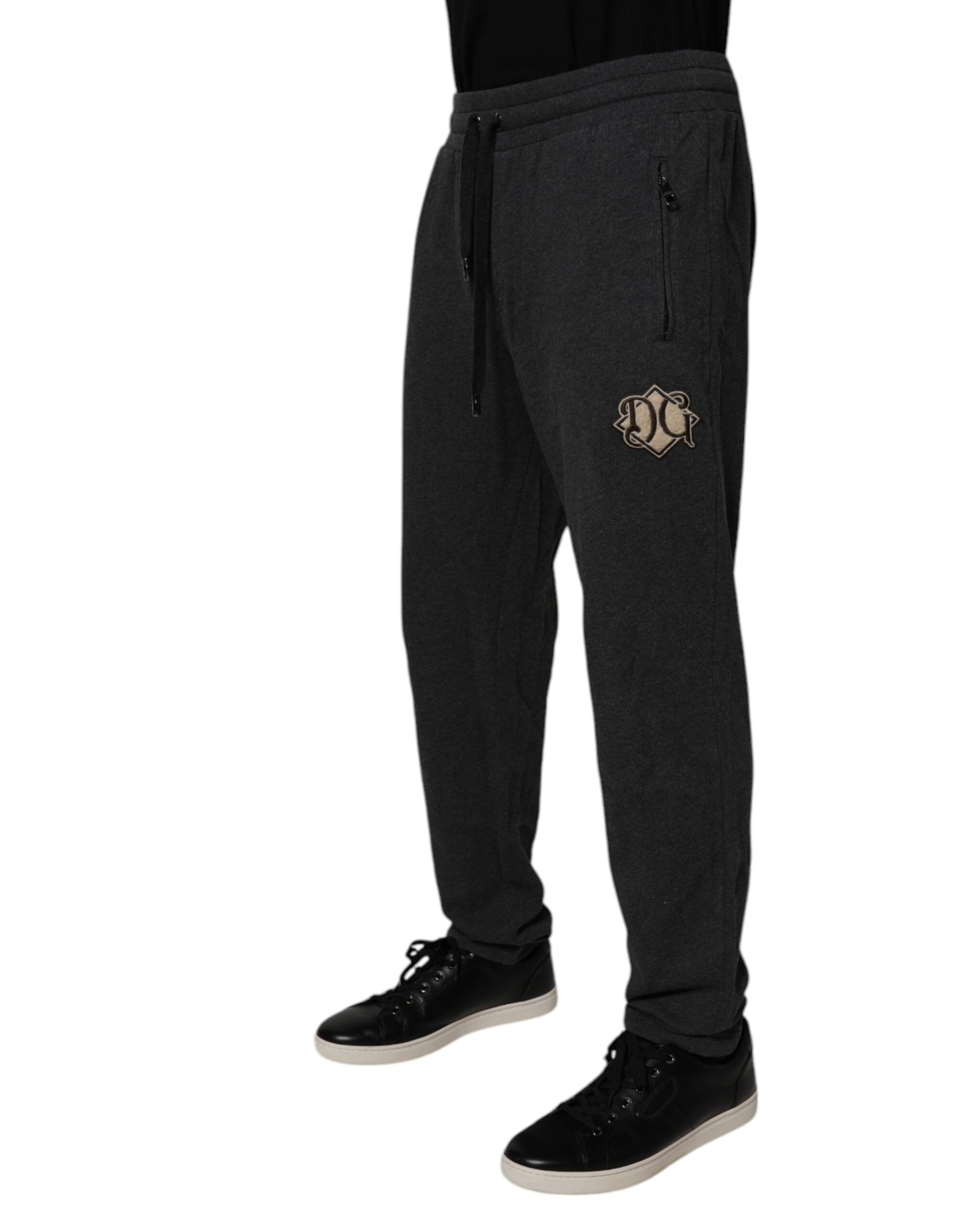 Dolce & Gabbana Dark Gray Logo Cotton Jogger Sweatpants Pants by Dolce & Gabbana
